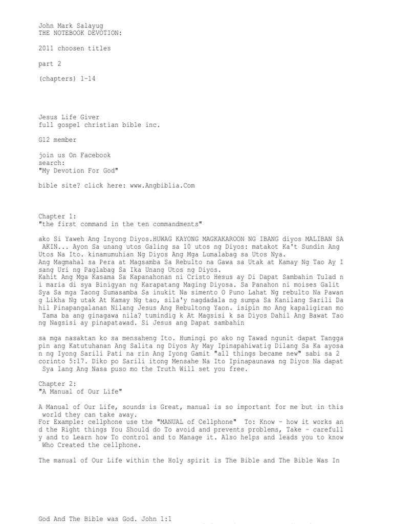 The Notebook Devotion Part 2 | PDF