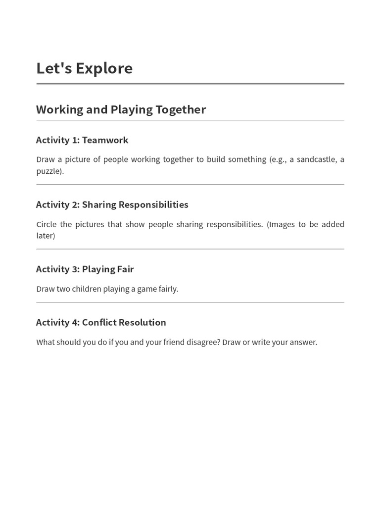 Working and Playing Together | PDF