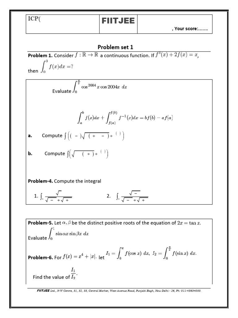 DI-P1 | PDF | Integral | Function (Mathematics)