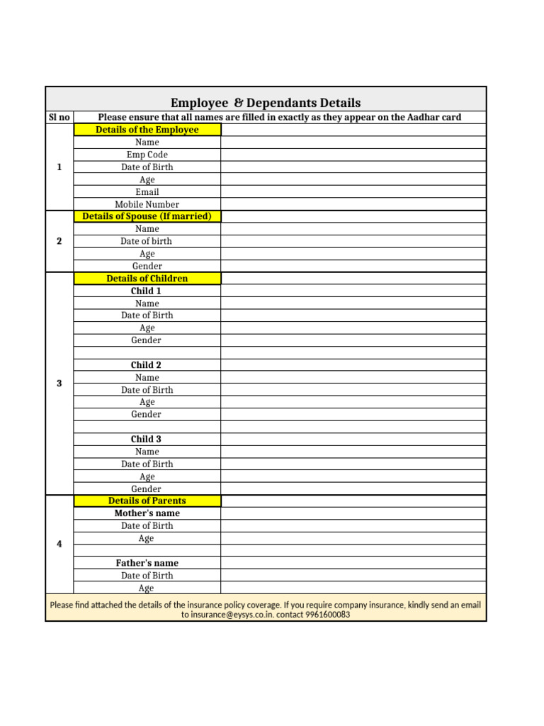 Enrollment Sheet Pdf