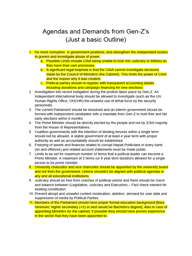 Gen-Z Demands for Political Reform | PDF | Governance | Government