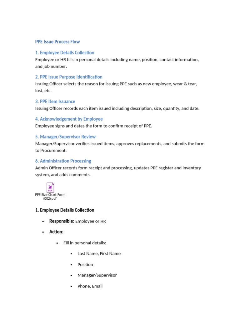 PPE Issue Process Flow-1 | PDF | Personal Protective Equipment