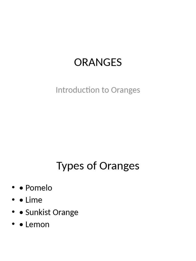 Oranges Presentation English | PDF