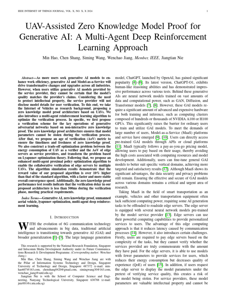 UAV Zero Knowledge Proof for Generative AI | PDF | Artificial ...