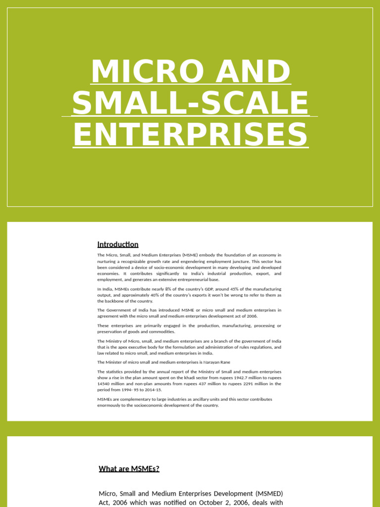 Role of MSMEs in India's Economy | PDF | Economies | Business