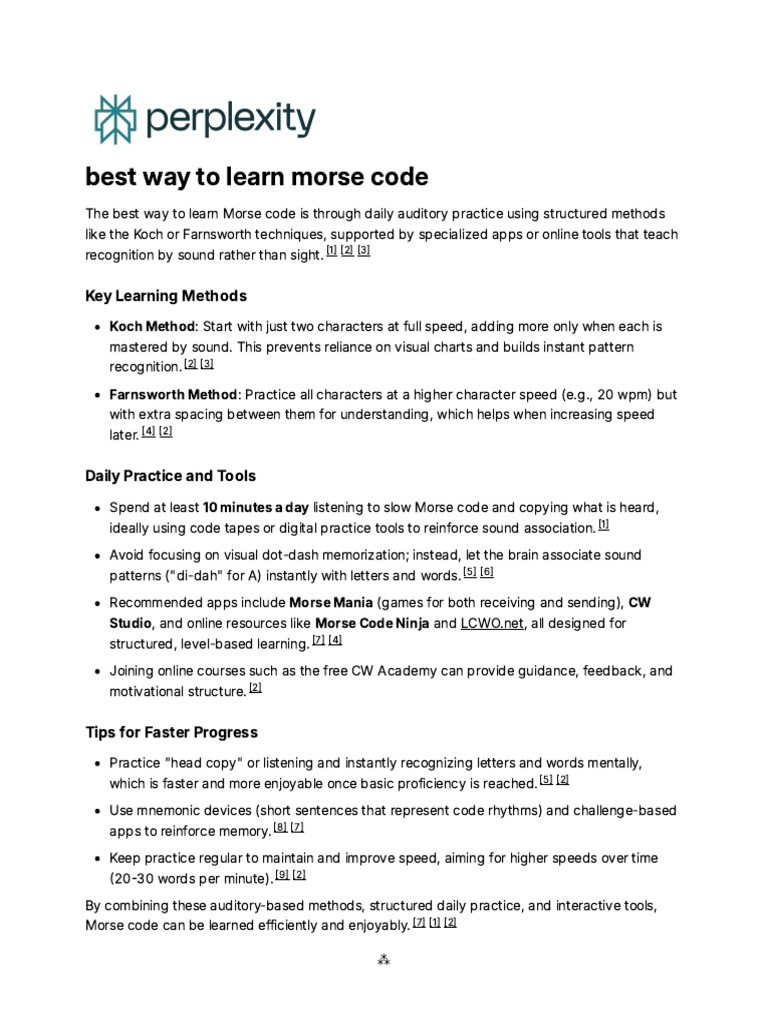 Best Way To Learn Morse Code | PDF | Cognition | Cognitive Science