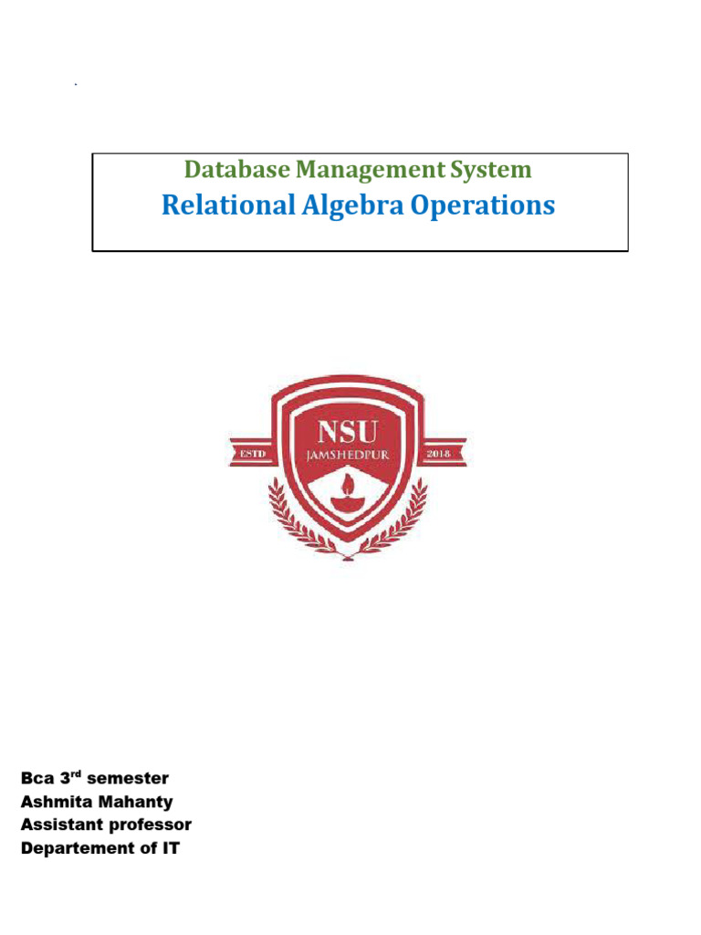 Relational Algebra Operations Explained | PDF | Mathematics | Software ...