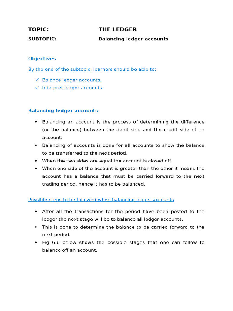 BALANCING OF LEDGER ACCOUNTS | PDF | Debits And Credits | Economies