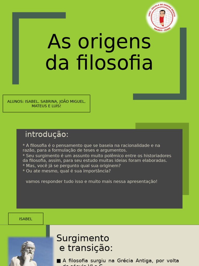 As Origens Da Filosofia | PDF | Pensamento | Mitologia grega