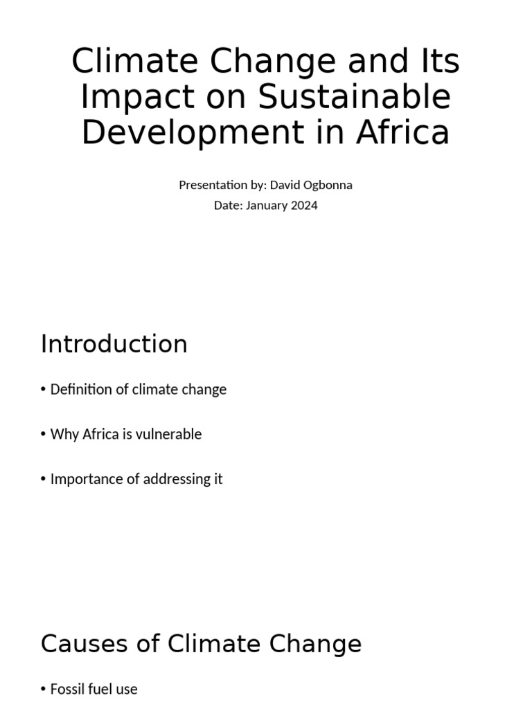 Climate Change and Its Impact on Sustainable Development in | PDF