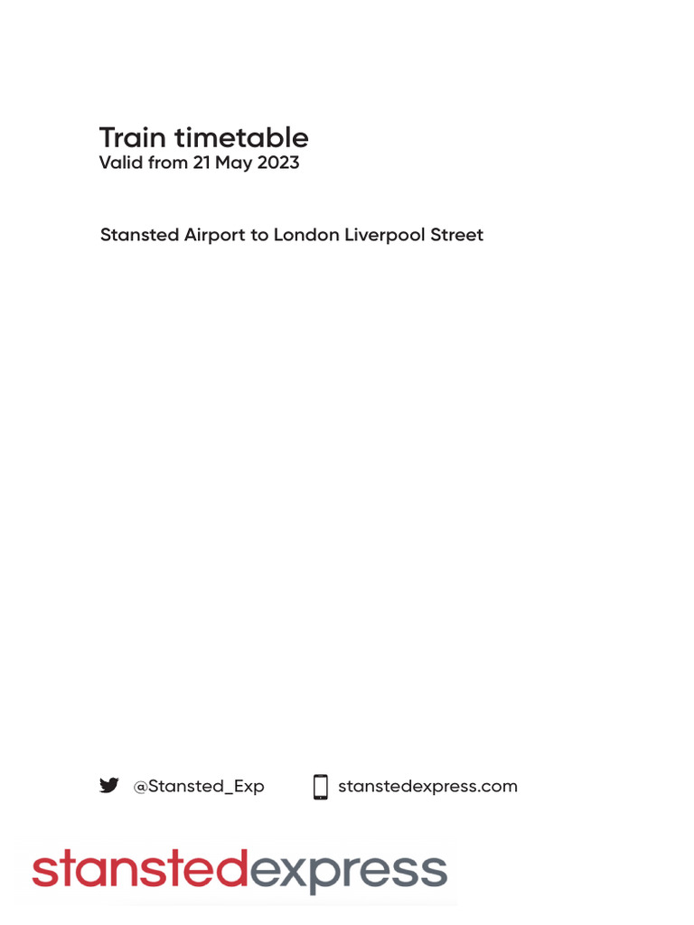 Stansted Express Timetable 2023 | PDF | Public Transport | Passenger ...