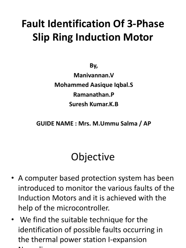 Fault Identification of 3-Phase Slip Ring Induction Motor | PDF ...