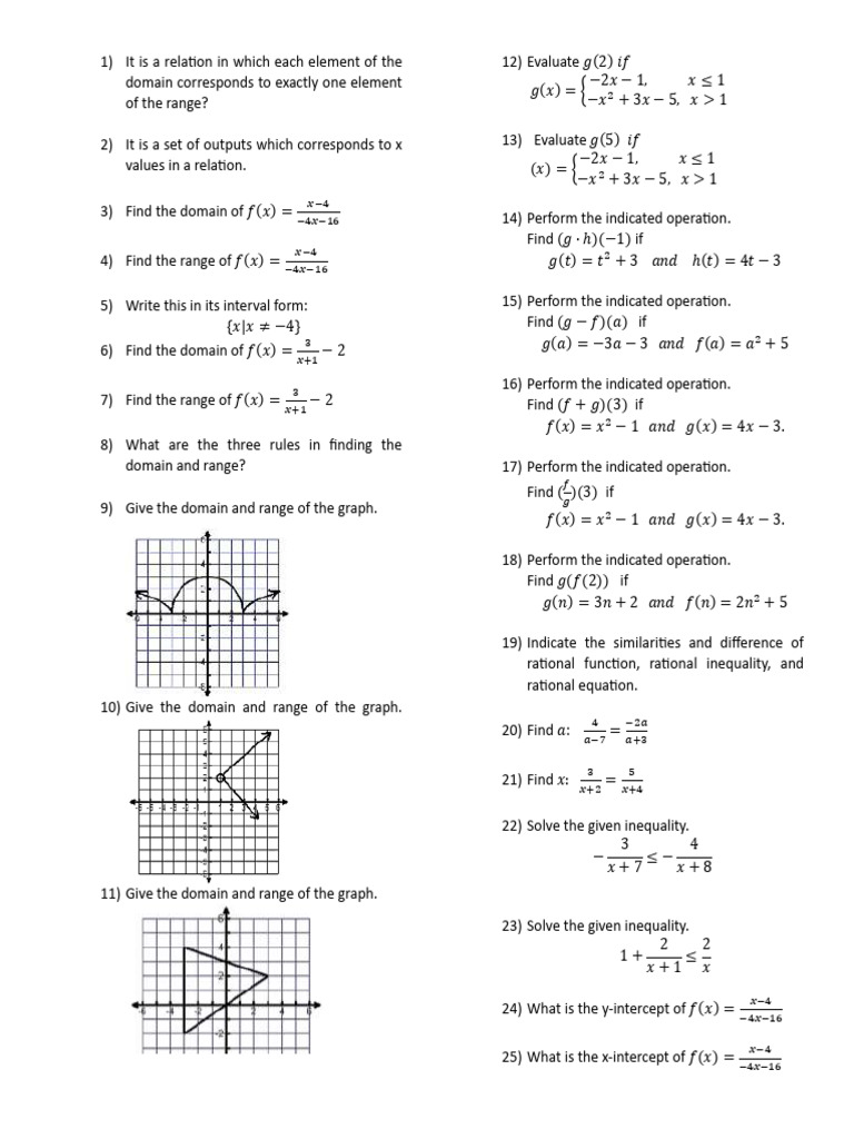 Domain and Range of Functions Explained | PDF | Function (Mathematics ...