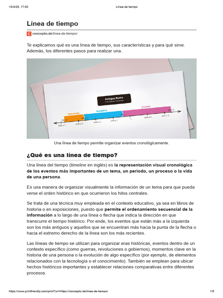 Qué es y cómo hacer una línea de tiempo | PDF | Hora