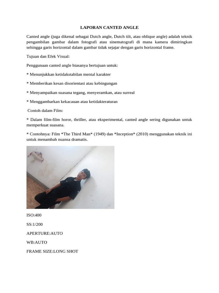 Teknik Canted Angle dalam Sinematografi | PDF