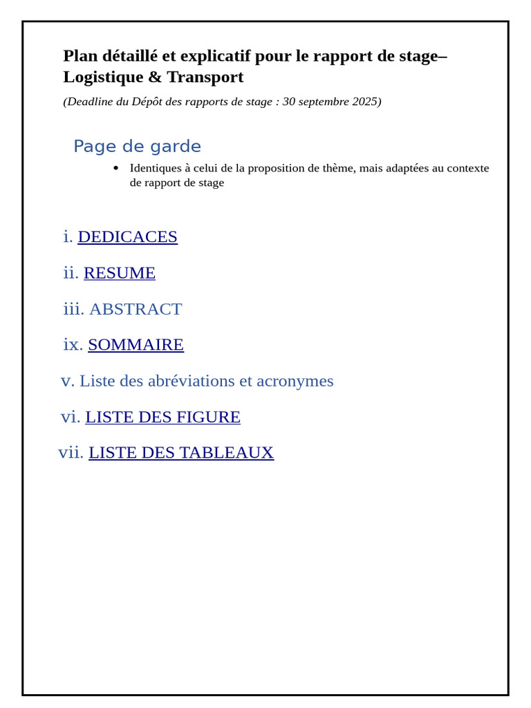 LT-Plan Détaillé Et Explicatif Pour Le Rapport de Stage-LF LT | PDF ...