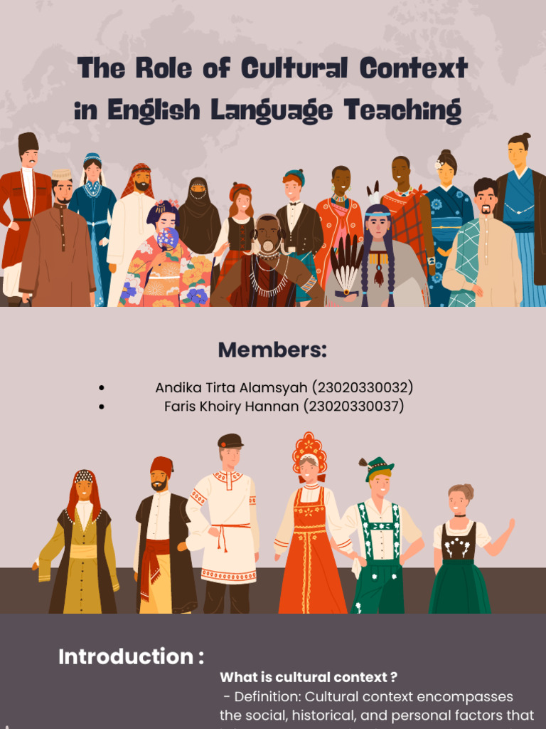 Cultural Context in English Teaching | PDF | Communication | Human ...