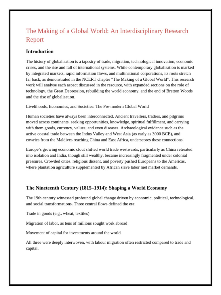 The Making of A Global World FINAL | PDF | Globalization | Bretton ...