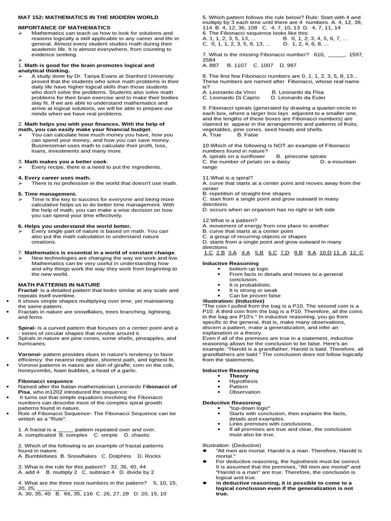 MAT-152_-MATH-Reviewer | PDF | Interest | Bonds (Finance)