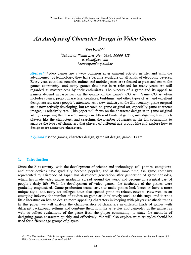 Character Design Analysis in Video Games | PDF | Video Games
