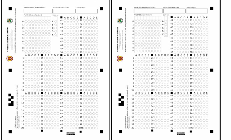 Answer Sheet | PDF
