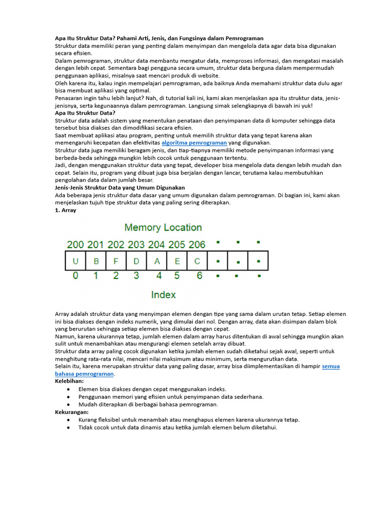 Memahami Struktur Data dalam Pemrograman | PDF