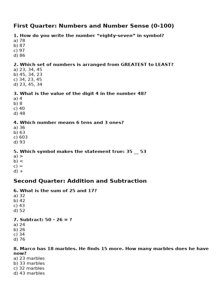 Mathematics Reviewer For Math Quiz | PDF | Shape | Elementary Mathematics