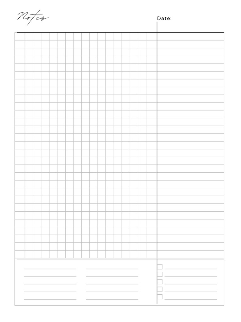 White Minimalist Notes Paper Planner | PDF
