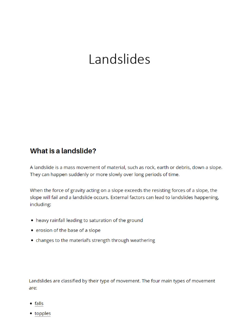 Understanding Landslides and Subsidence | PDF | Seismology | Groundwater