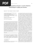 Measles Metapopulation Dynamics: A Gravity Model For Epidemiological Coupling and Dynamics