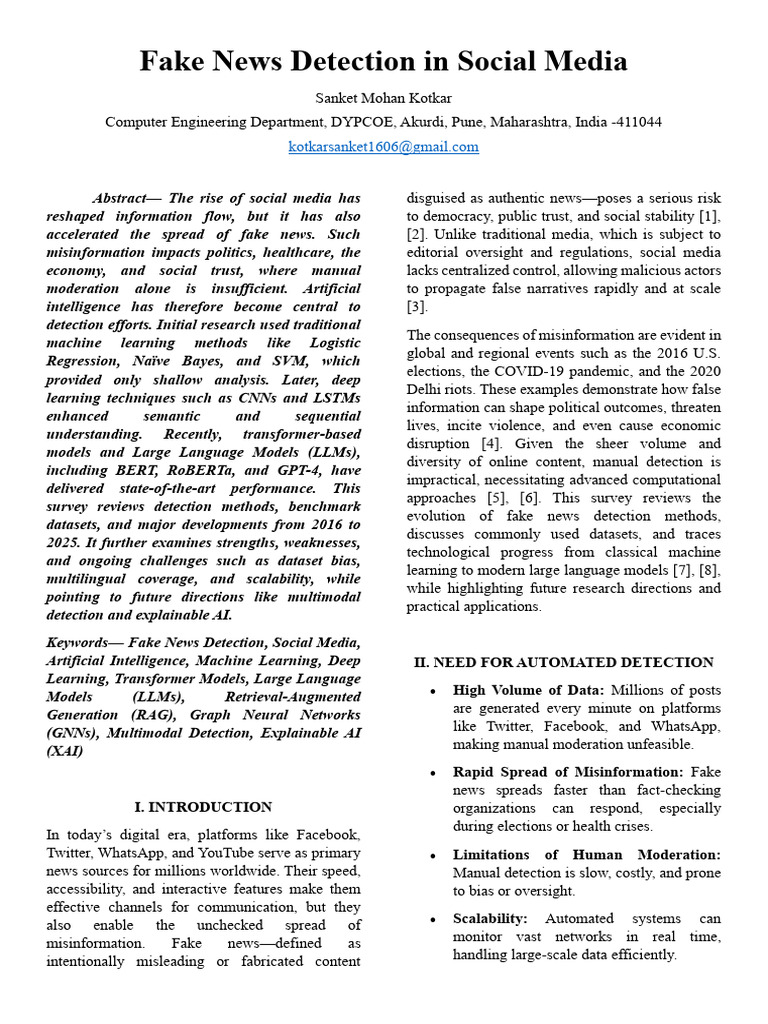 Advances in Fake News Detection AI | PDF | Artificial Intelligence ...
