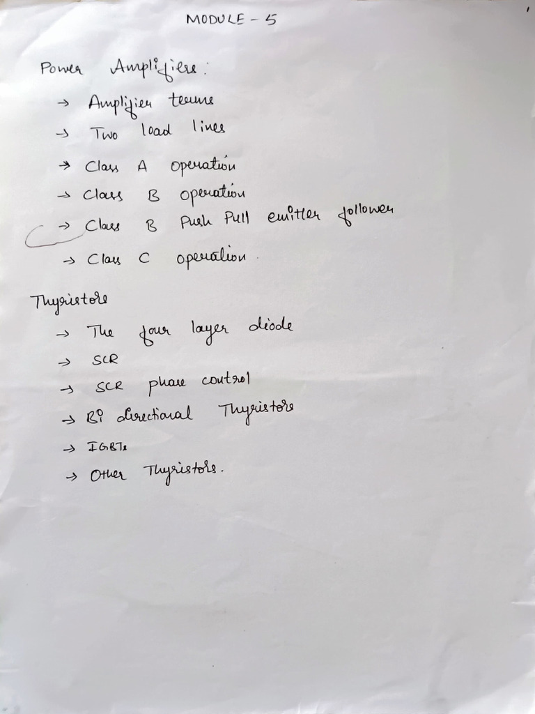 EPC MODULE 5 (A) Power-Amplifiers | PDF