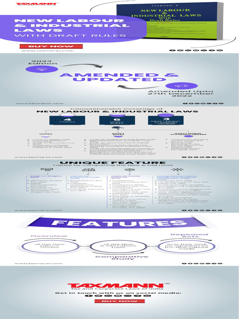Taxmann S New Labour Industrial Laws With Draft Rules 2023 Comp Pdf
