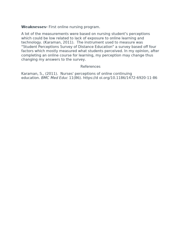 Nursing Students' Perceptions of Online Learning | PDF