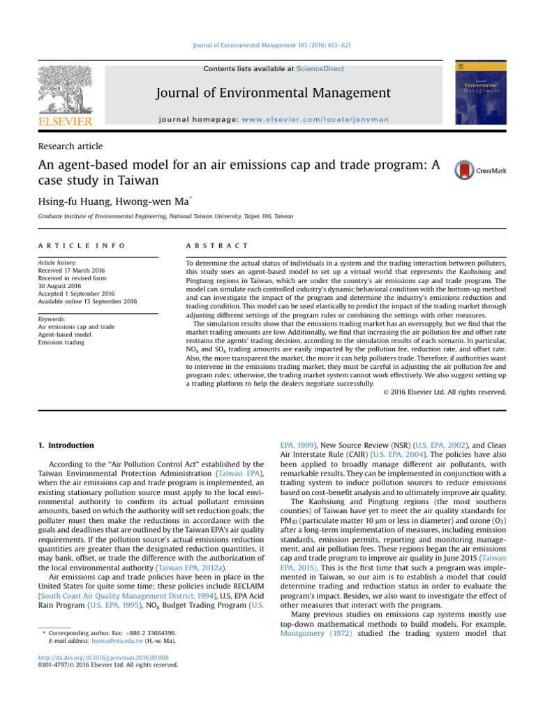 1 s2.0 S0301479716306570 Main | PDF | Emissions Trading | Pollution