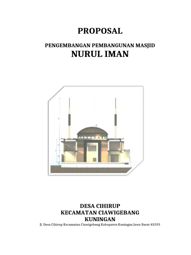 Proposal Pembangunan Masjid Nurul Iman | PDF