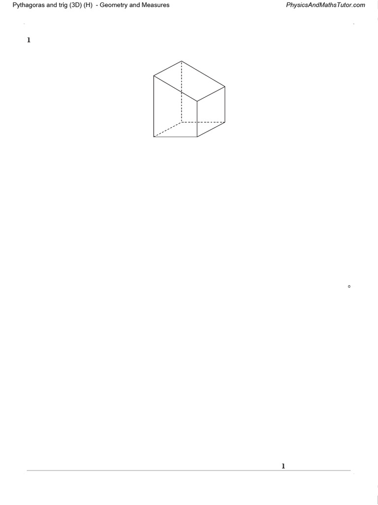 Pythagoras and Trig (3D) (H) QP | PDF | Triangle | Euclid