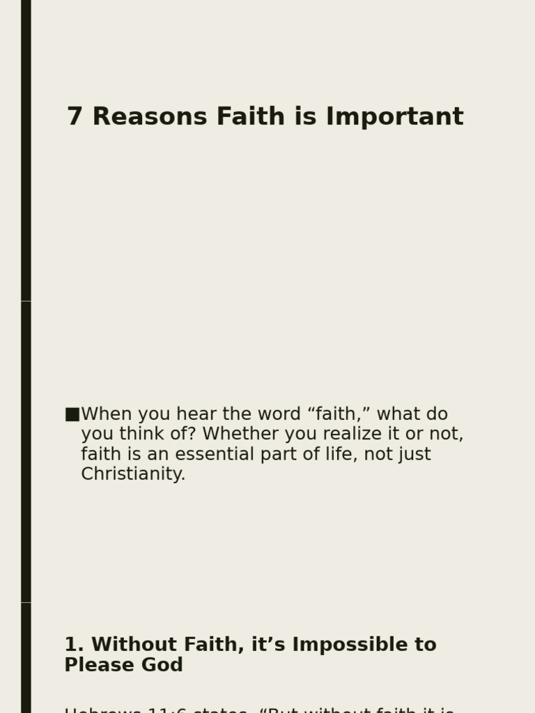 7 Key Reasons Faith Matters | PDF | Baptism | Catholic Church