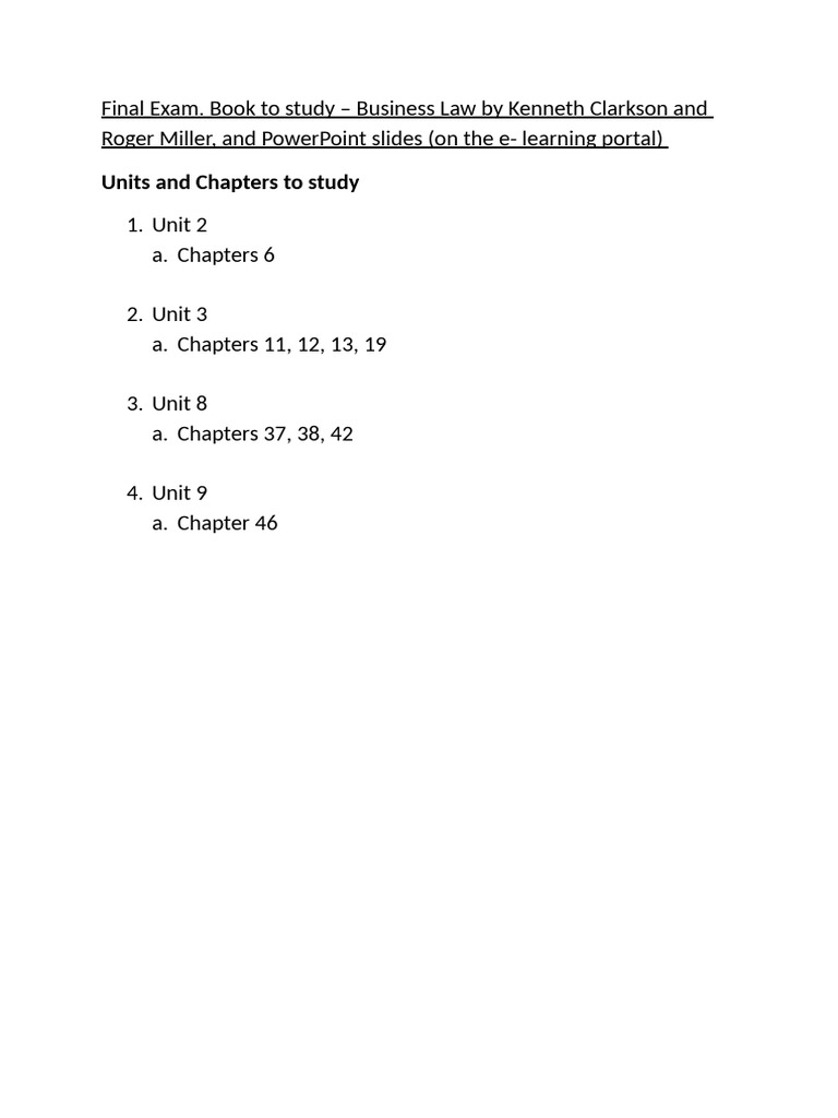 Business Law Final Exam Study Guide | PDF