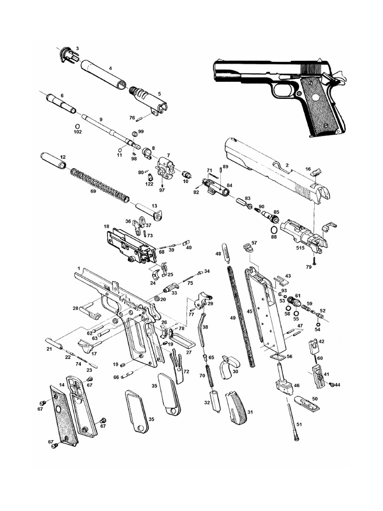 Colt Government Parts List GMA-085 | PDF | Trigger (Firearms) | Firearms