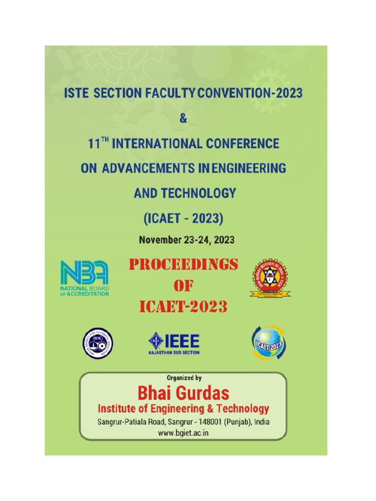 ICAET-2023 Conference Overview | PDF | Learning | Intelligence