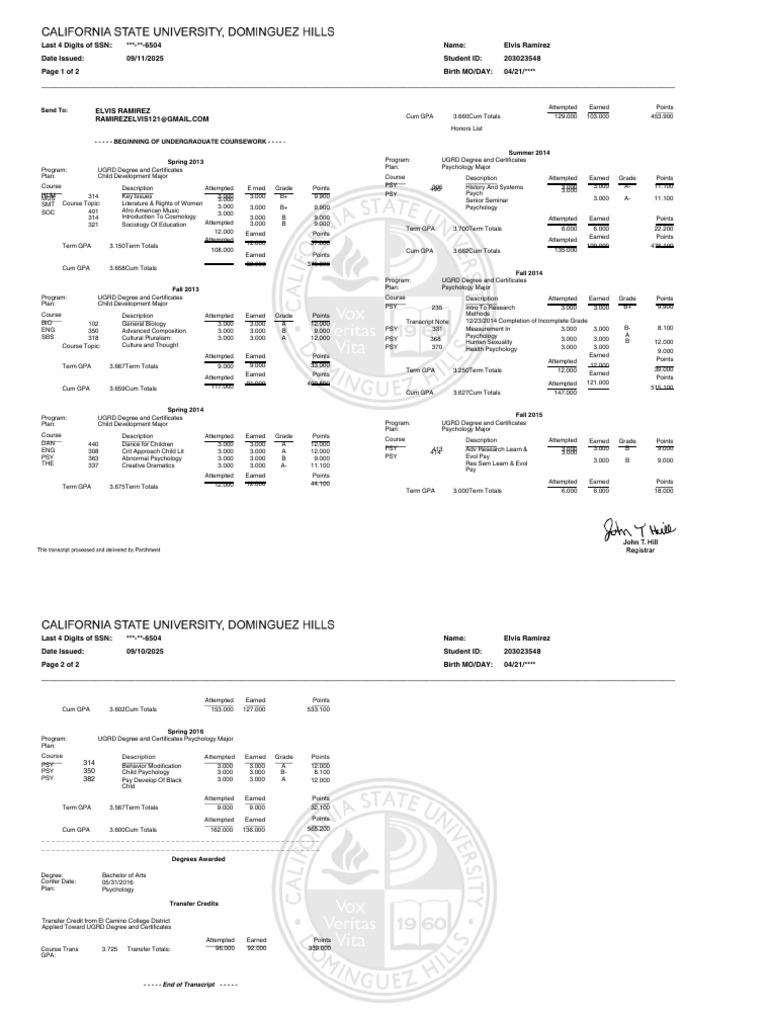 UST Transcript for Elvis Ramirez | PDF | Bachelor's Degree | Academic Term