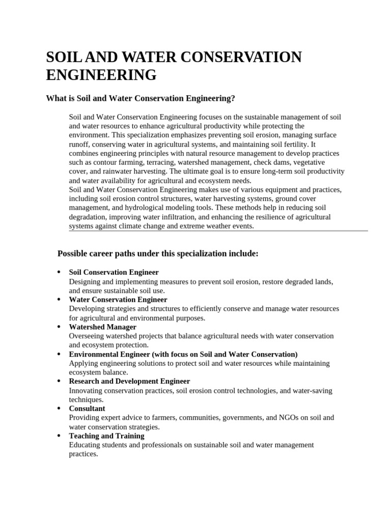 Soil and Water Conservation Engineering | PDF | Water Conservation | Soil
