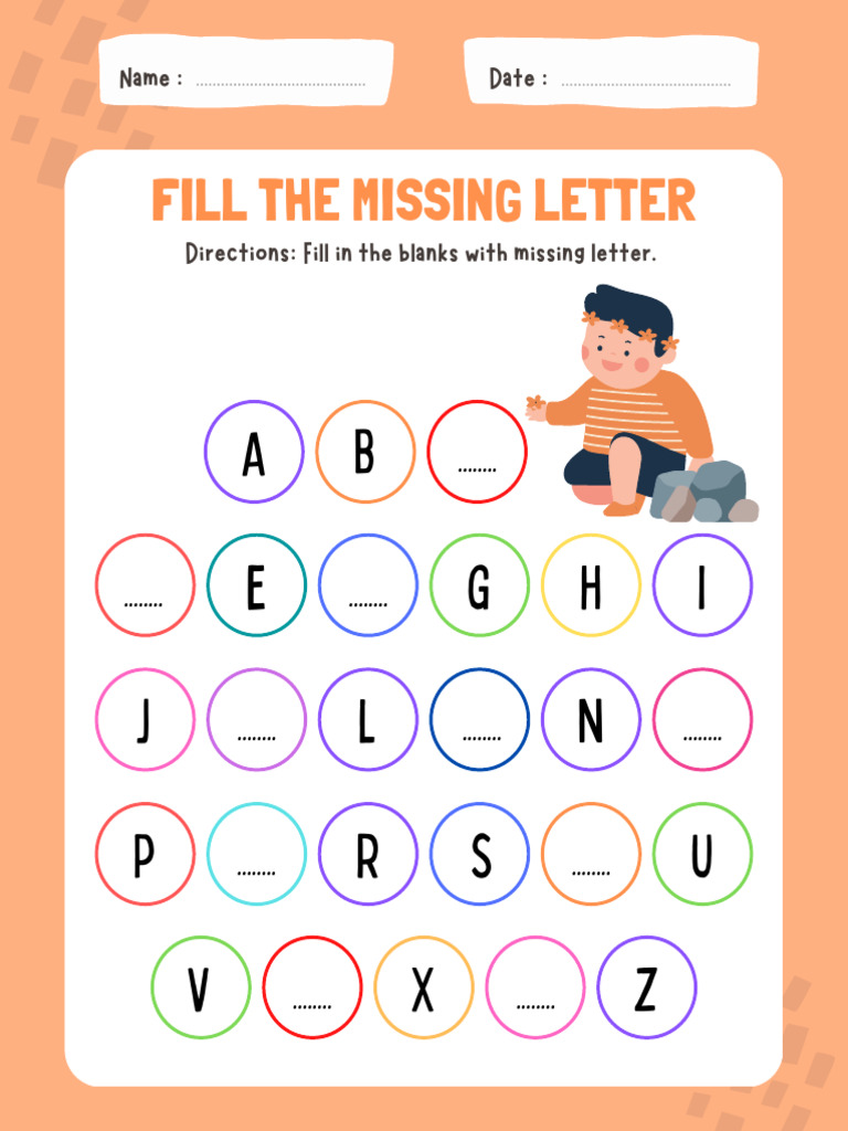 Fill in the Missing Letters A-Z Worksheet | PDF