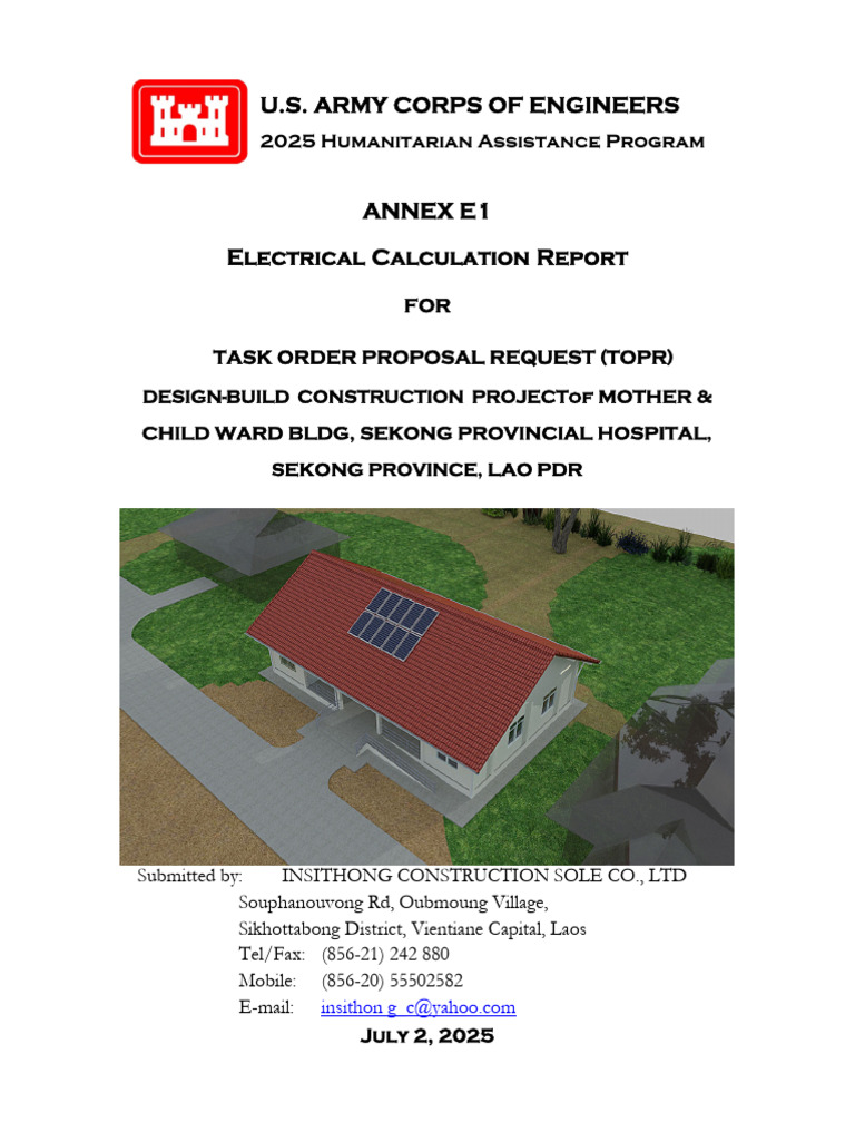 Electrical Calculation Report for Hospital | PDF | Voltage | Electricity