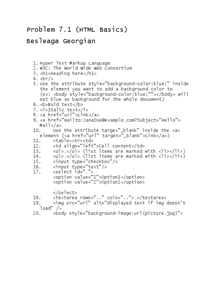 HTML Basics: Essential Tags and Attributes | PDF | Computers