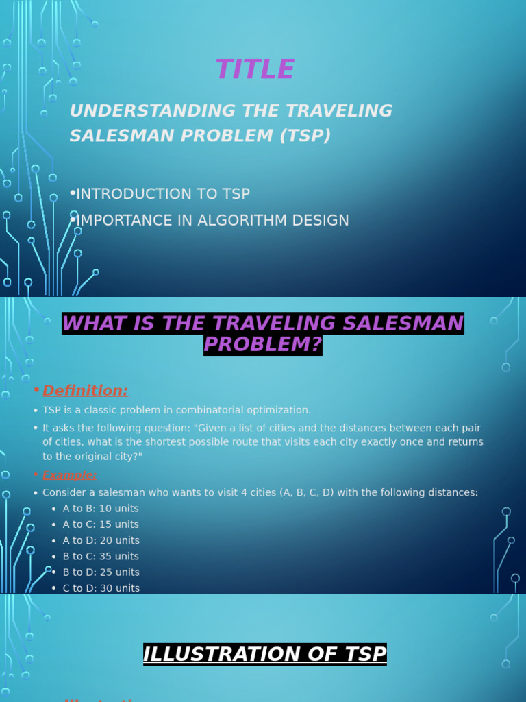 Overview of the Traveling Salesman Problem | PDF