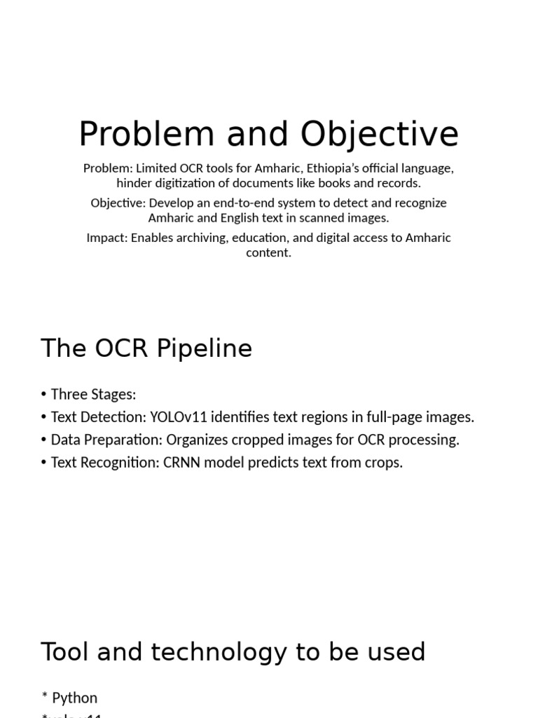 OCR System for Amharic Text Recognition | PDF