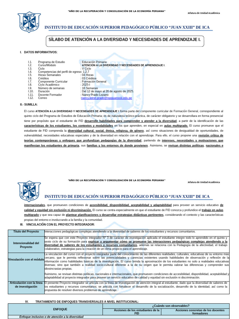Atención a la Diversidad en Educación Primaria | PDF | Plan de estudios ...