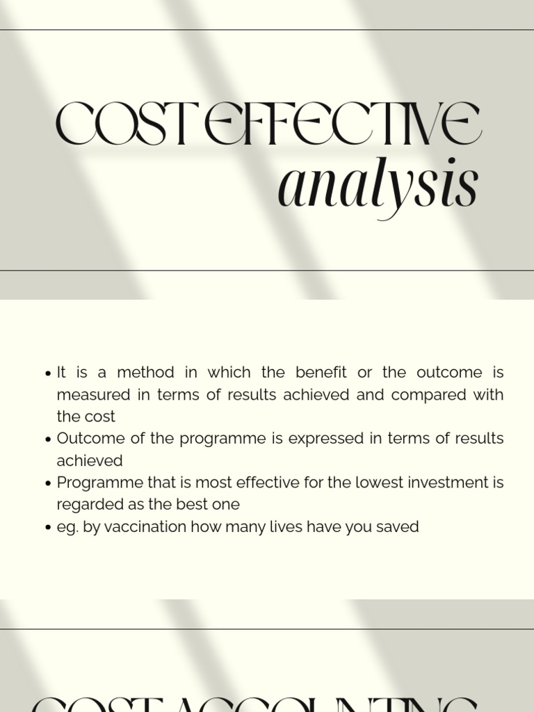 Cost Effective Analysis | PDF